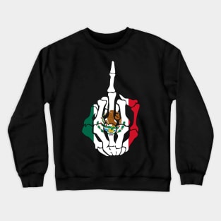 Skeleton Middle Finger Mexico Flag Crewneck Sweatshirt